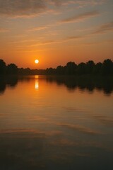 Obraz premium Calm sunrise over water