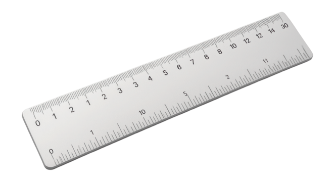 Double-sided ruler with metric and inch scales