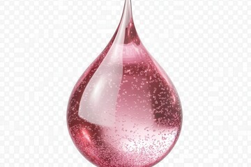 Obraz premium Pink glitter nail polish drop, glossy texture, 3D render, isolated on transparent background