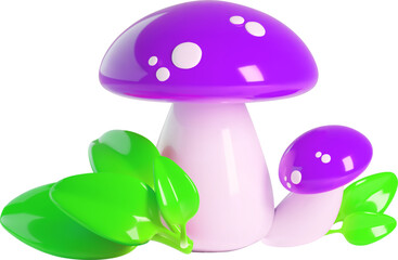 3d Purple Mushroom