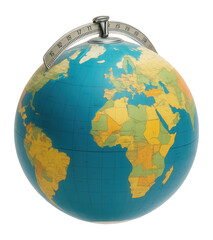Plastic globe with a time zone indicator