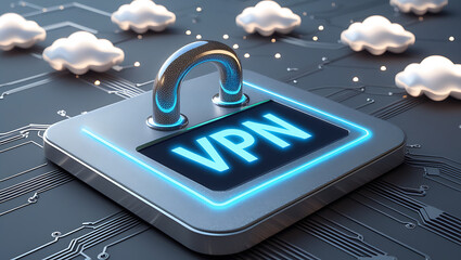 VPN Technology Depiction – Secure Network Protection & Digital Privacy Illustration
