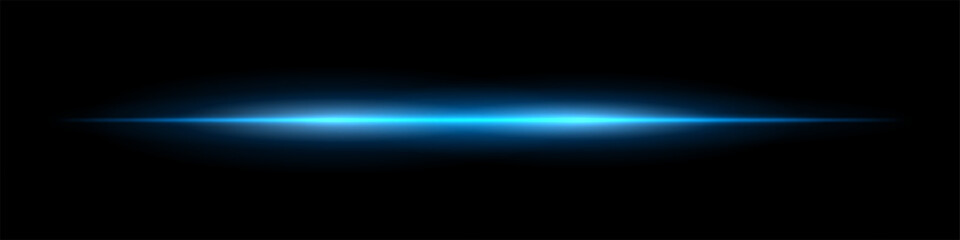 Horizontal glowing beam with soft blurred edges and bright center. Smooth gradient spreads across background forming minimal futuristic light effect.