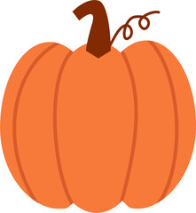 Simple pumpkin vector illustration in flat style. Perfect for autumn, fall, harvest, Halloween, Thanksgiving, seasonal food, and decorative design projects.