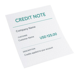 Obraz premium Credit note with adjustment amount