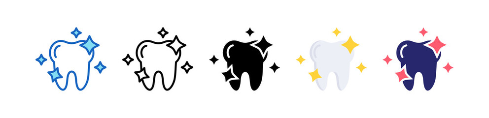 Healthy Teeth Multiple Style Icon Set Collection. 
