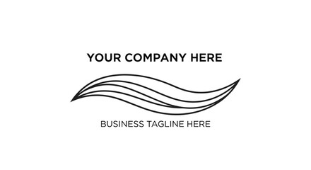 Fototapeta premium Elegant Black Wavy Lines Logo Design for Business Branding