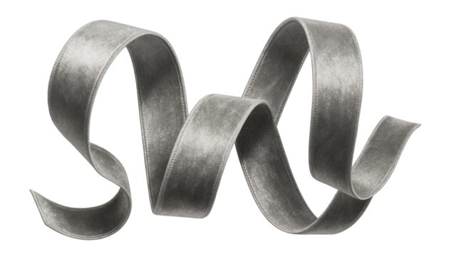 Silver velvet ribbon with metallic sheen