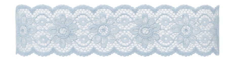 Blue lace ribbon with scalloped trim