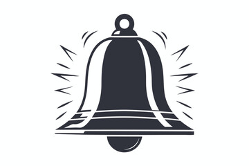 Isolated Ringing Notification Bell Icon Symbol on White Background Alert Design