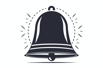 Ringing Bell Icon Isolated Illustration, Decorative Sound Element on White Background