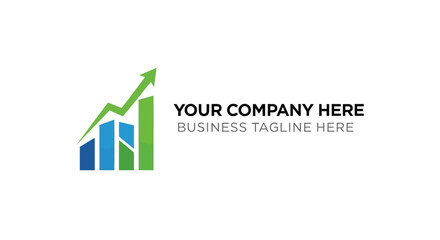 Green Arrow Graph Ascending Over Blue and Green Bars