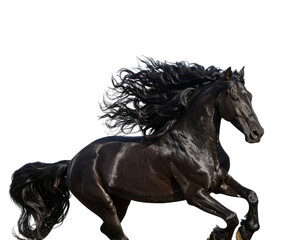 Fototapeta premium Isolated image of a stunning brown horse on a white background