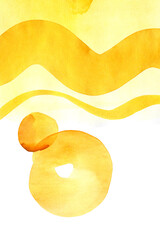 Watercolor Orange Abstract Textured Background on paper