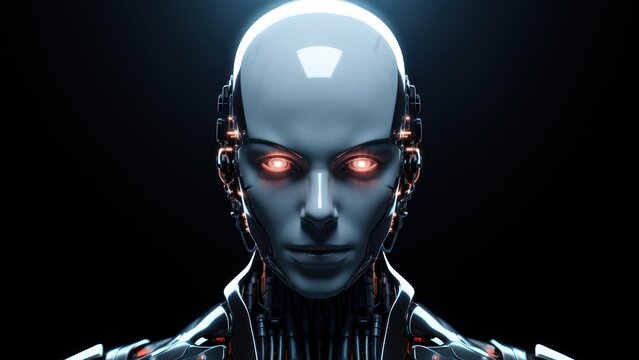 Female minimal robot futuristic technology female