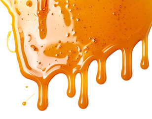 Splashing watercolor of orange juice on white background