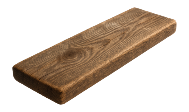 Narrow plank with a rustic finish and natural wood texture