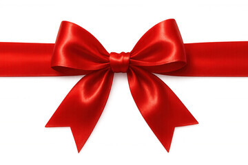 Fototapeta premium Red ribbon with beautiful bow isolated on transparent background, ideal for decorating gifts or special occasions