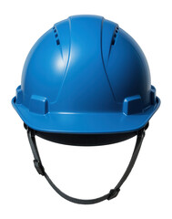 Fototapeta premium Blue hard hat with ventilation slots