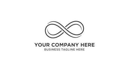 Simple Black Infinity Symbol Logo Design for Business Branding.