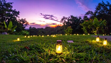 sunset in the forest