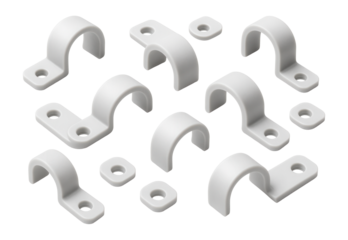 Plastic cable clips with screw holes