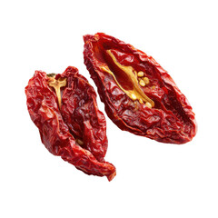 Dried or Sundried tomato halves isolated [Transparent Background PNG].