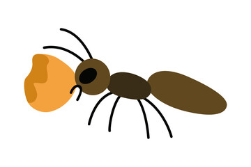 Vector image of a cute, colorful ant. Features of an ant's anatomy. Perfect for educational materials, insect-related designs, and nature-themed projects