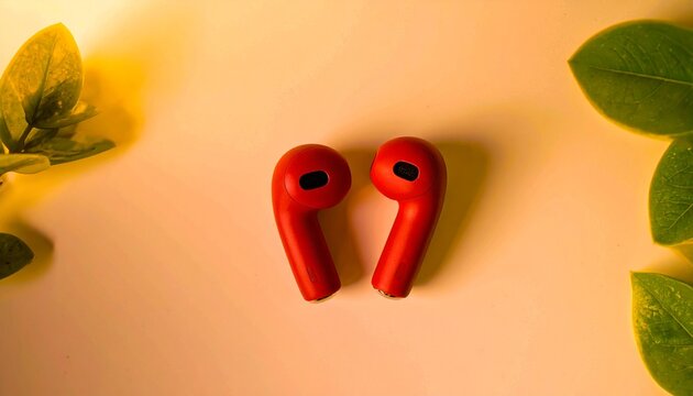 Red Wireless Earbuds Stylish Audio on the Go