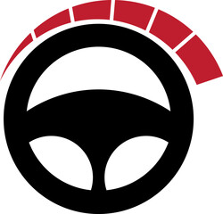 Car steering wheel logo illustration vector