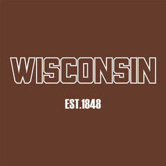 Vintage typography college varsity wisconsin state slogan print with grunge effect for graphic tee t shirt or sweatshirt - Vector