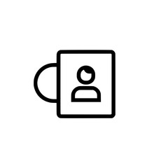 Fototapeta premium Mug Icon Vector Featuring User Profile Illustration for Social Media or Account Branding
