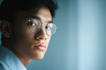 ai wearing glasses reminiscent of human names embodies confidence creating strong and engaging presence
