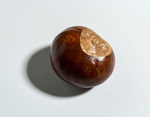 Obraz premium Single chestnut on white background