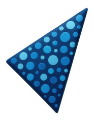 Fototapeta premium Scalene triangle with a polka dot pattern in blue