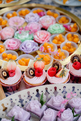 sweet cakes on display Trang, Thailand 92000