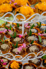 wedding cake decorated with flowers Trang, Thailand 92000