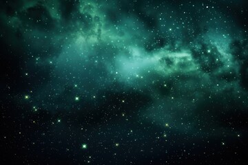 Fototapeta premium A vivid emerald sky dotted with twinkling stars nature backgrounds astronomy.