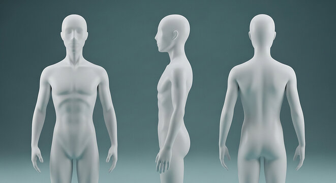 3d human anatomy models front side and back views for medical education and research