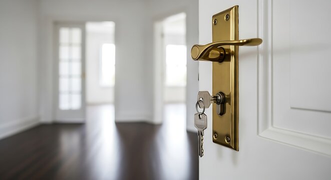 Empty Room Through Open Door.