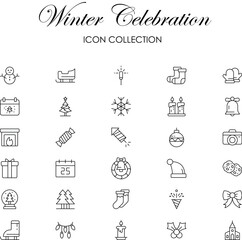 Fototapeta premium Winter Celebration Icon Collection
