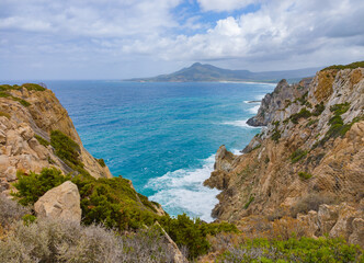 Sardegna, Italy - The worderful south coast of Sardinia region, in the area of Sulcis, province of Cagliari. Here in particular the Buggerru beach named Cala Domestica