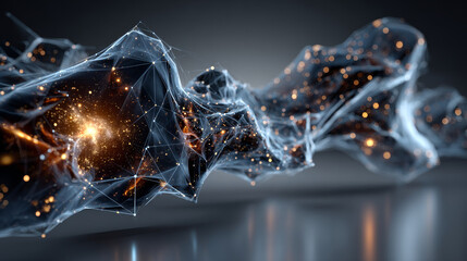 Abstract mash line and point Cloud of dialogue on white background with an inscription. Starry sky or space, consisting of stars and the universe. Vector business illustration