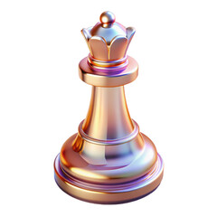 Illustration of a geometric chess queen isolated on transparent background