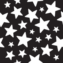 Stunning white stars elegantly scattered against a deep black backdrop for a celestial design theme