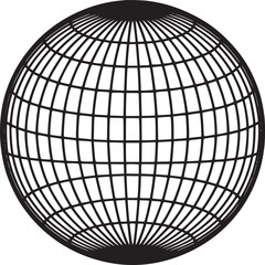 Modern geometric globe design element on white offers clean contemporary feel for technology and design projects