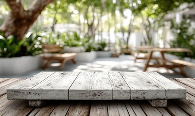 Wooden Outdoor Deck in a Garden Setting