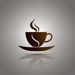 Obraz premium A brown coffee mug with hot steam rises from the dark espresso drink, a perfect symbol of a morning caffeine breakfast