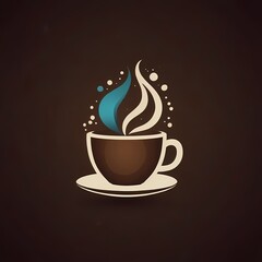 Obraz premium A brown coffee mug with hot steam rises from the dark espresso drink, a perfect symbol of a morning caffeine breakfast