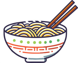 Hot ramen noodle illustration design